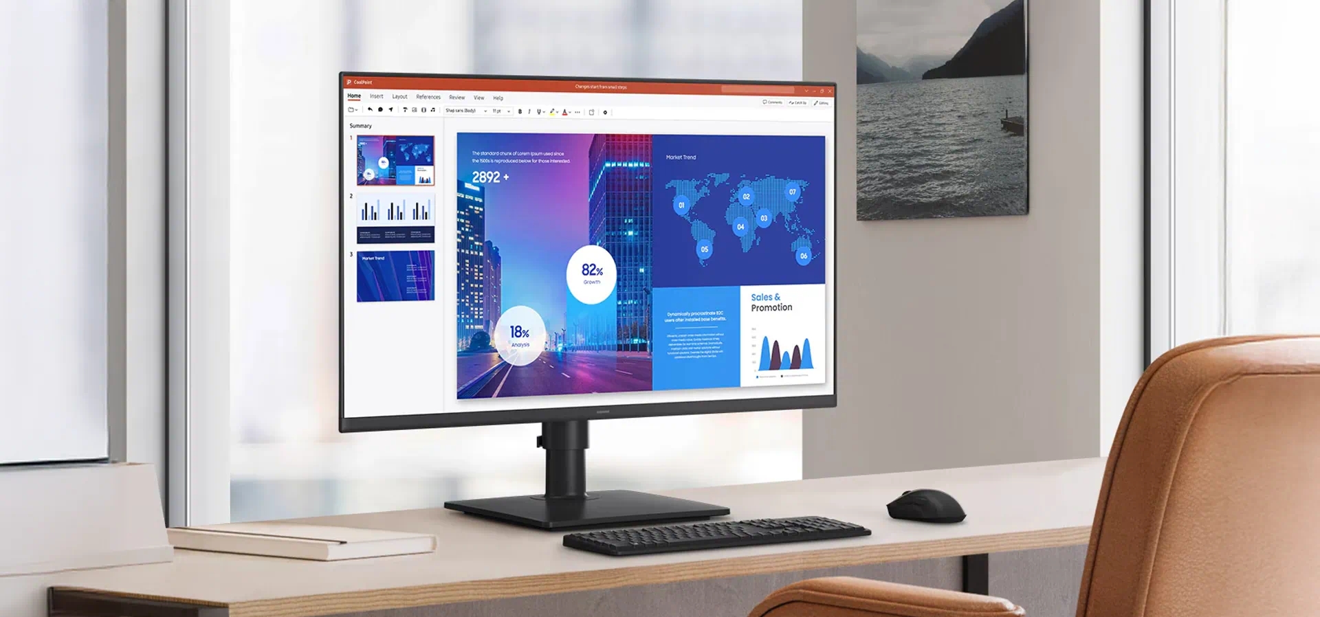 Imagem de fundo do produto Monitor Essential S4 24" FHD 100Hz Samsung LS24D400GALMZD
