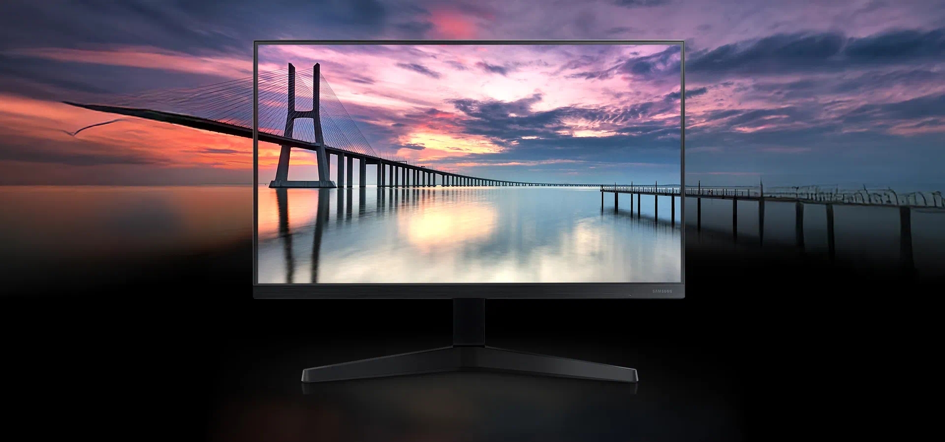 Imagem de fundo do produto Monitor Gamer T350 22” Samsung LF22T350FHLMZD