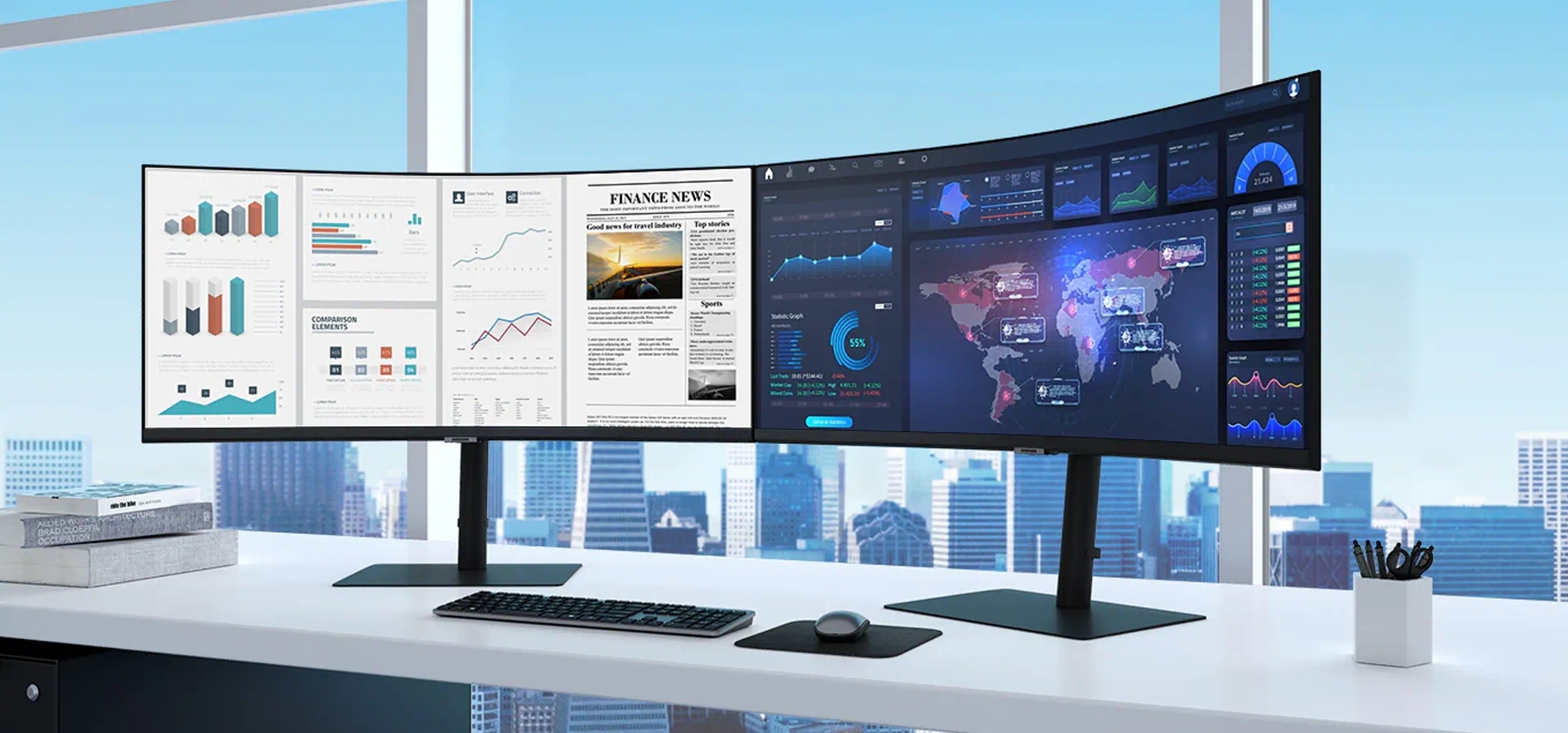 Imagem de fundo do produto Monitor Samsung ViewFinity S6 34” Samsung LS34A650UBUXEN