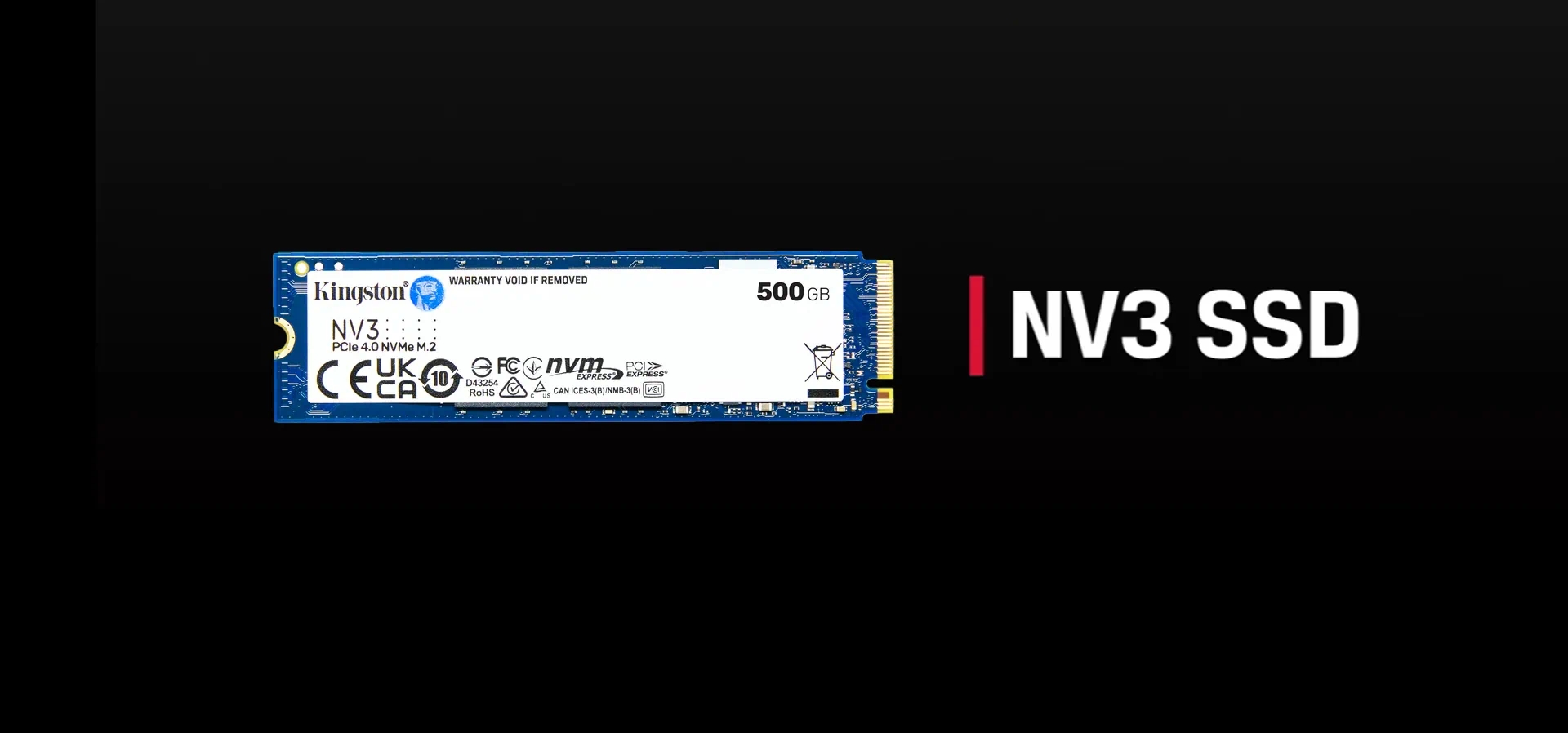 Imagem de fundo do produto SSD Kingston NV3 500GB NVMe PCIe 4.0 SNV3S/500G