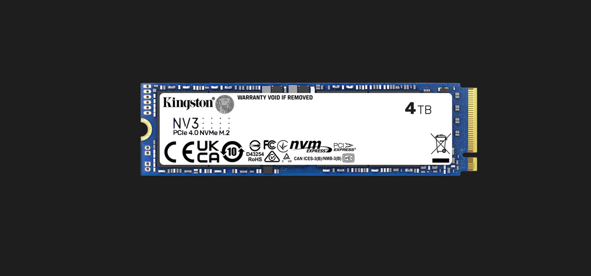 Imagem de fundo do produto SSD Kingston NV3 4TB NVMe PCIe 4.0 SNV3S/4000G