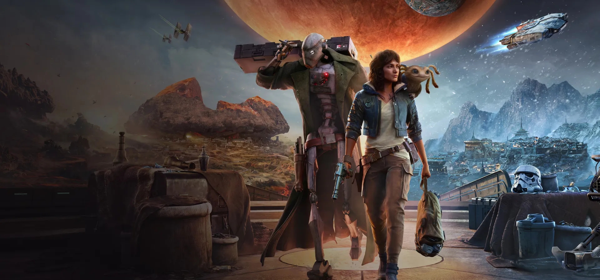 Imagem de fundo do produto Star Wars Outlaws Edição Gold - Switch 2