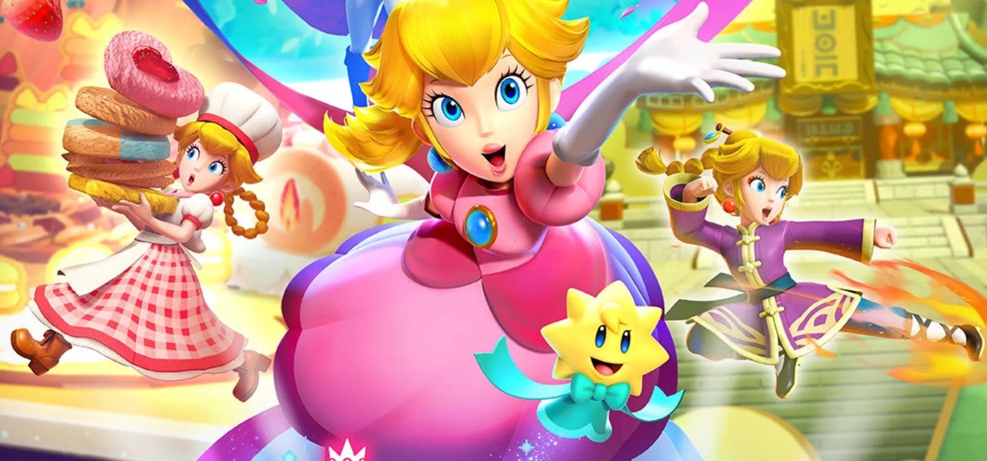 Imagem de fundo do produto Princess Peach Showtime Switch - Físico 
