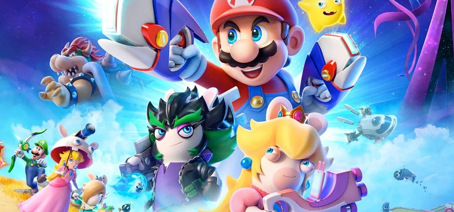 Imagem de fundo do produto Mario + Rabbids Sparks of Hope Switch - Físico