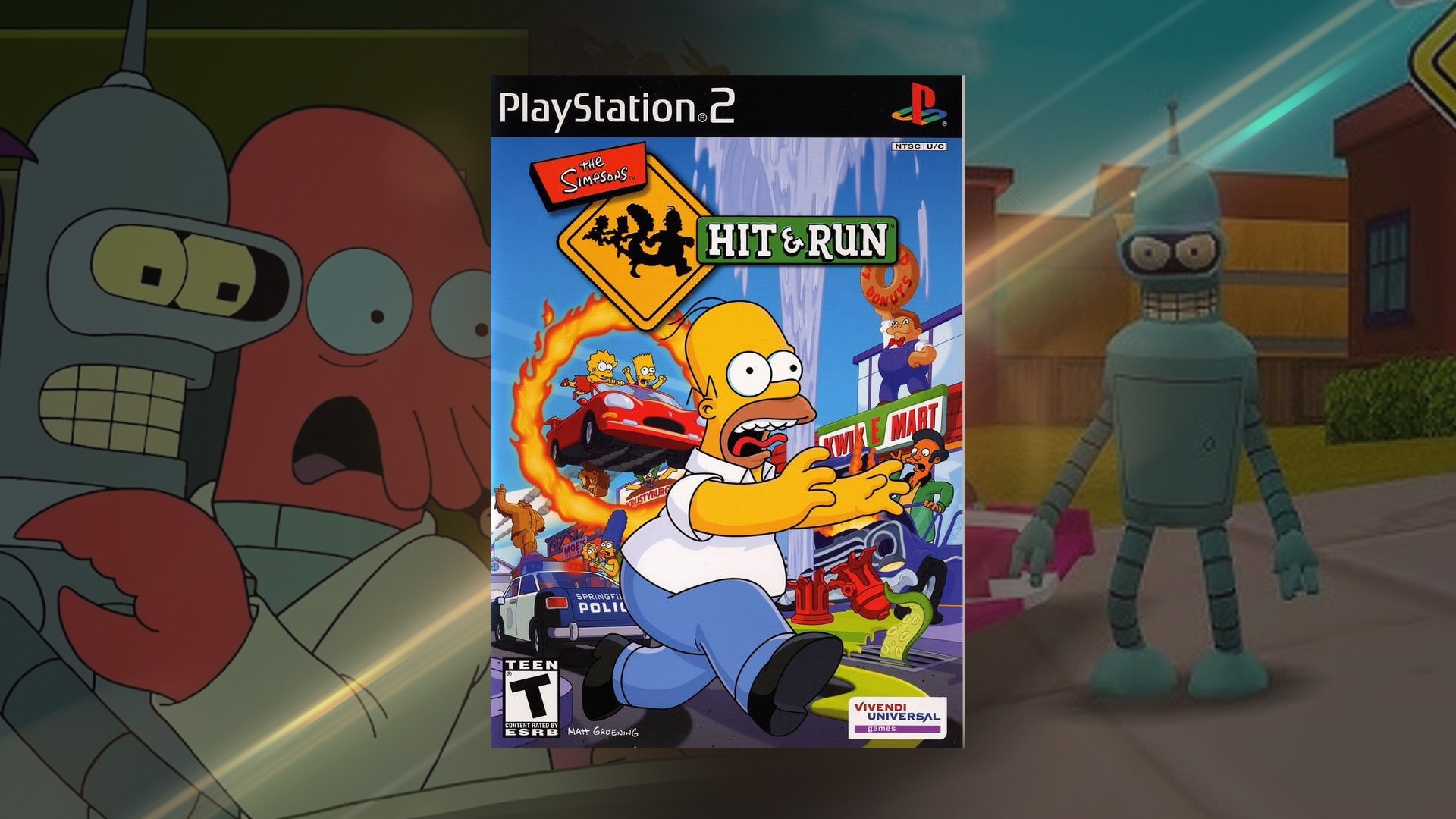 Imagem de fundo do produto Jogo clássico dos Simpsons ganha mod de fãs de Futurama