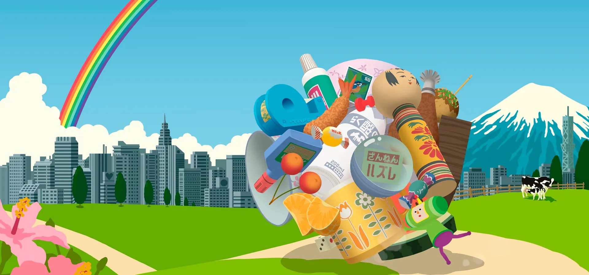 Imagem de fundo do produto Katamari Damacy Reroll PS4 - Físico
