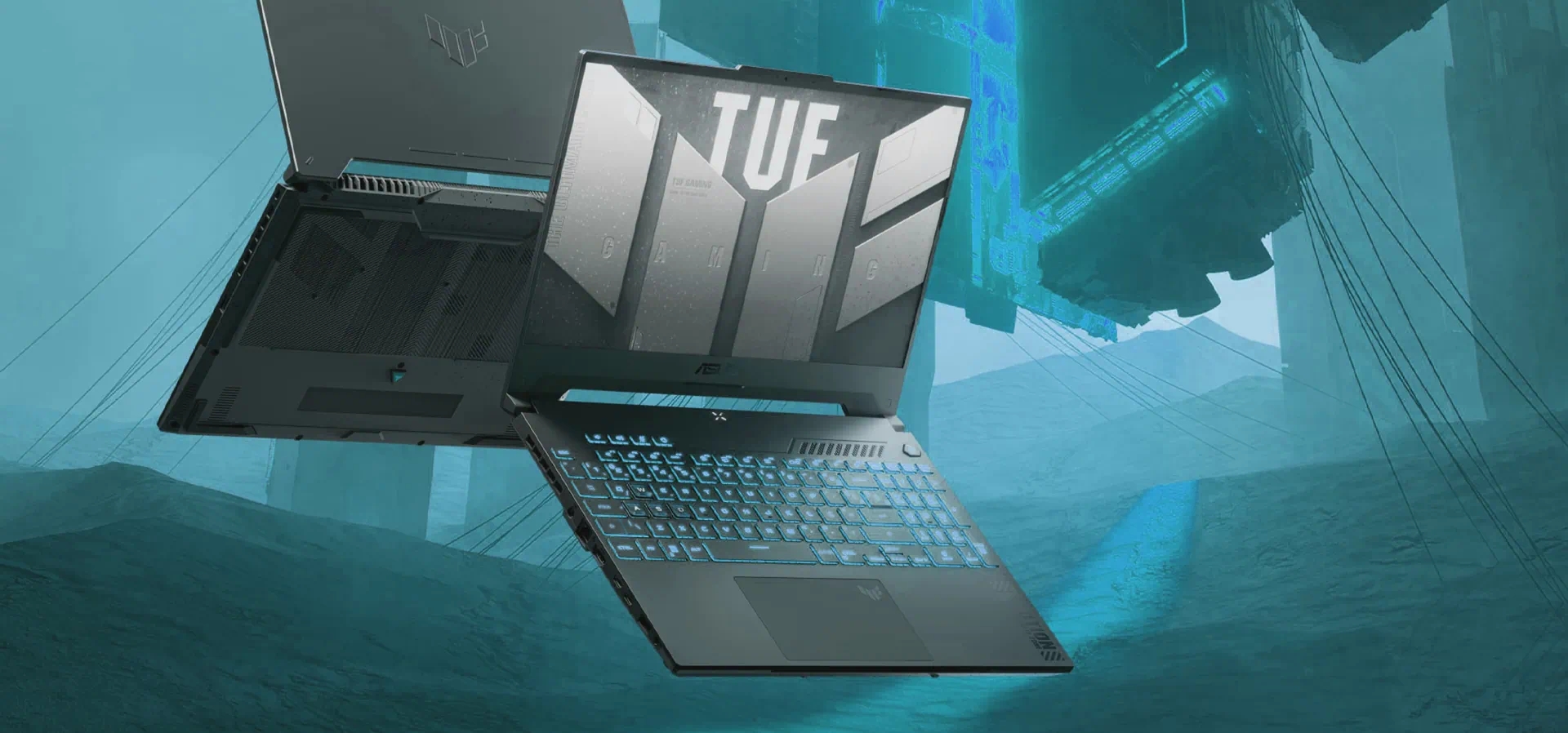 Imagem de fundo do produto Notebook ASUS TUF Gaming A15, GeForce RTX 2050, AMD Ryzen 7 7435HS, 8 GB, 512 GB SSD, KeepOS, Tela 15.6'' FHD, Graphite Black - FA506NFR-HN069