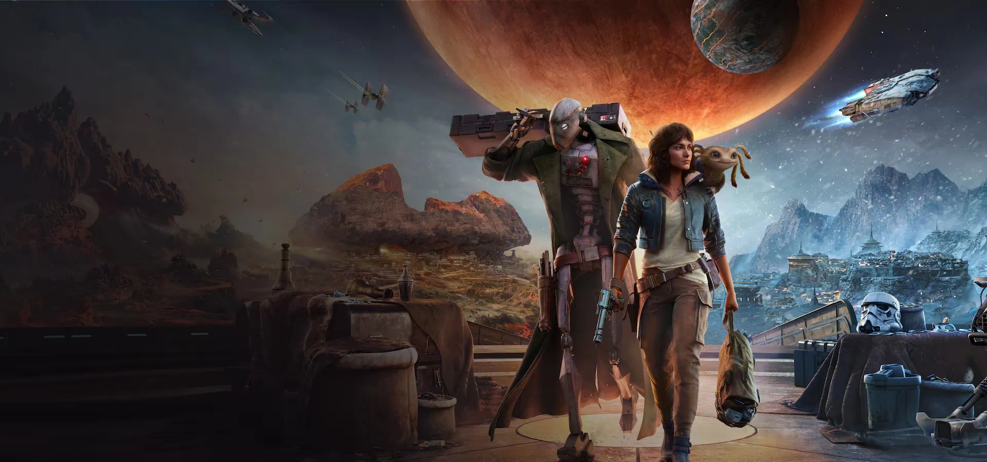 Imagem de fundo do produto Star Wars Outlaws Gold Edition Switch 2 - Físico