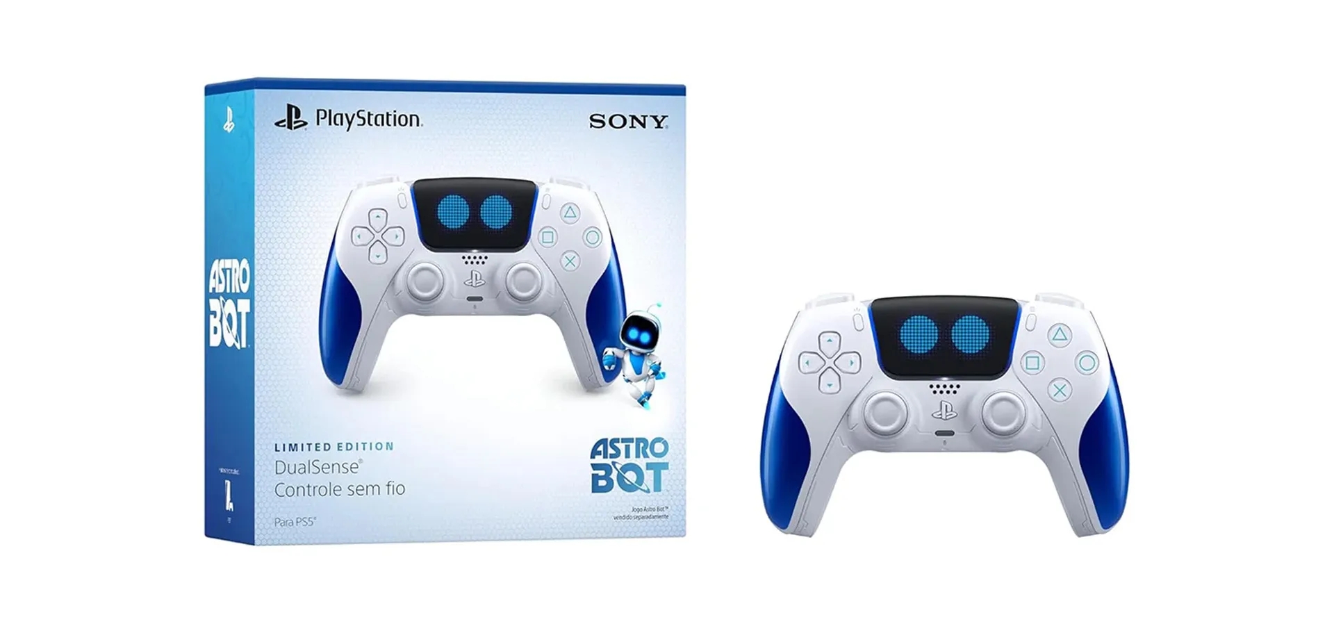 Imagem de fundo do produto Controle PS5 Edição Limitada Astro Bot sem fio (Dualsense)