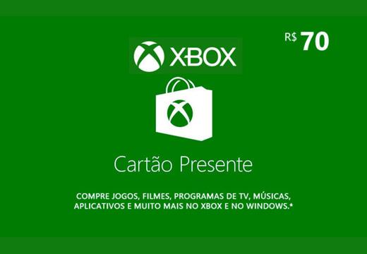 Cartão Presente Digital Xbox 70 Reais