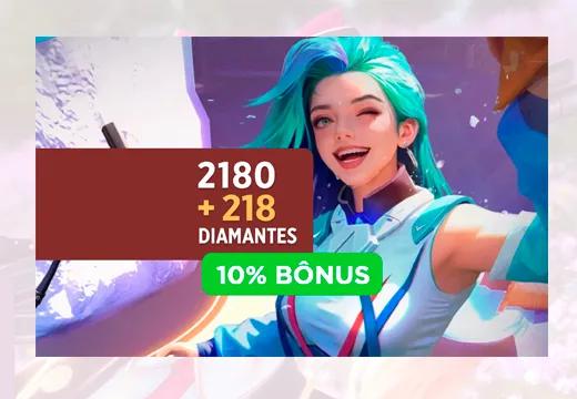 Free Fire - 2.180 Diamantes +10% de Bônus