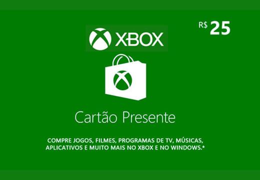 Cartão Presente Digital Xbox 25 Reais