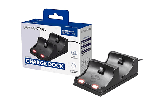 Base Trust Carregador Duo Charge Dock PS4 - Preto