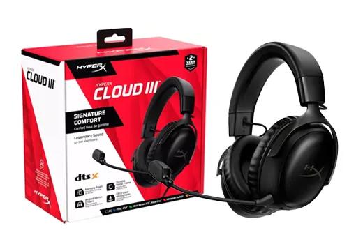 Headset Gamer Sem Fio - HyperX Cloud III Wireless (Preto)