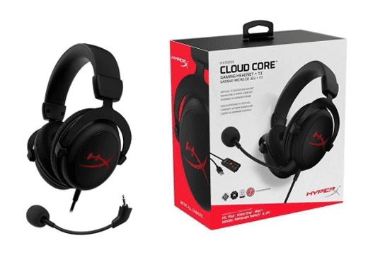 Headset Gamer HyperX Cloud Core 7.1 com fio, Drivers 53mm, USB e P3 HX-HSCC-2-BK/WW - Preto