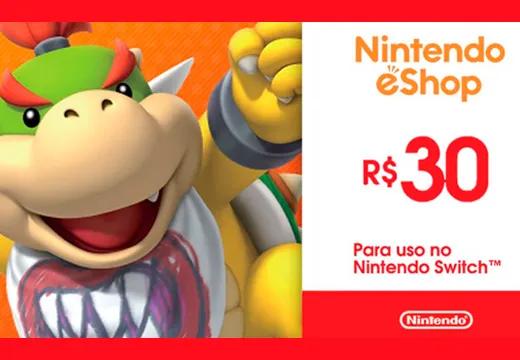 Gift Card Digital 30 Reais Nintendo - Switch