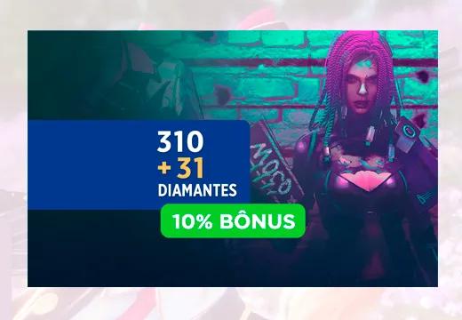Free Fire - 310 Diamantes +10% de Bônus