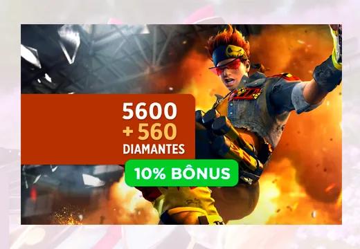 Free Fire - 5.600 Diamantes +10% de Bônus