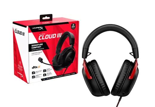 Headset Gamer Com Fio - HyperX Cloud III (Preto/Vermelho)
