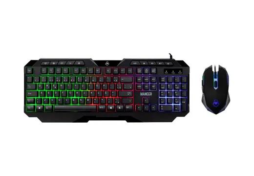 Kit Teclado e Mouse Gamer Mancer Krinus, Rainbow, Teclado ABNT2, Mouse 3600DPI, MCR-KRS-RBW01