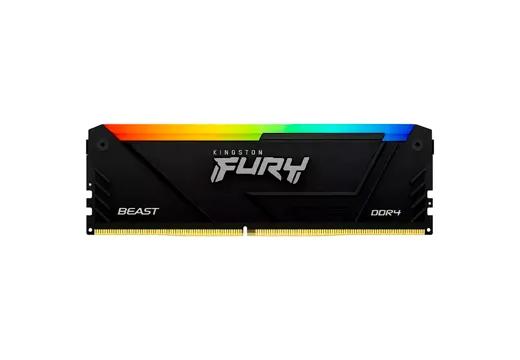 Memória Kingston Fury Beast 16GB 3200MHz DDR4 RGB CL16 - KF432C16BB2A/16