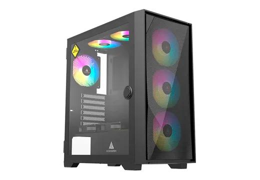 Gabinete Gamer Acegeek Striker A411 Mesh, Mid-Tower, Lateral de Vidro, Preto, AG-STRIKER-A411-BK