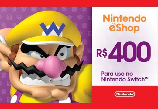 Gift Card Digital 400 Reais Nintendo - Switch