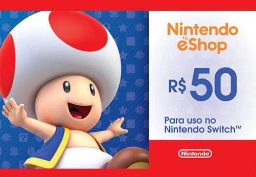 Gift Card Digital 50 Reais Nintendo - Switch