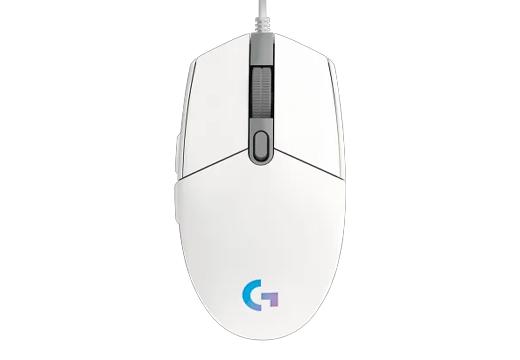 Mouse Gamer com fio Logitech G203 Lightsync - Branco