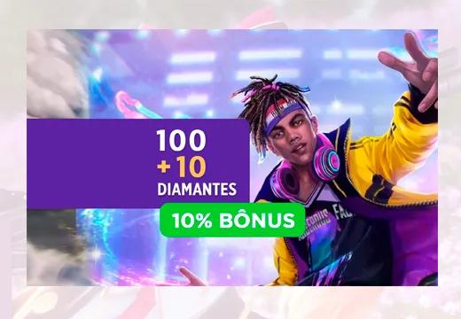 Free Fire - 100 Diamantes +10% de Bônus