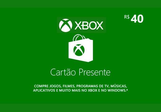 Cartão Presente Digital Xbox 40 Reais