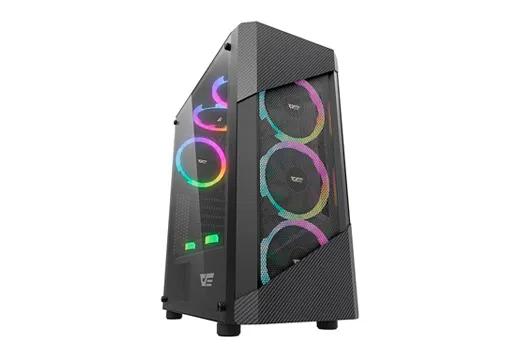 Gabinete Gamer Aigo-DarkFlash-Pollux Preto Lateral Acrilico
