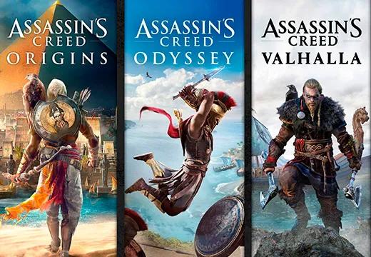 Pacote Assassin's Creed®: Valhalla, Odyssey e Origins 