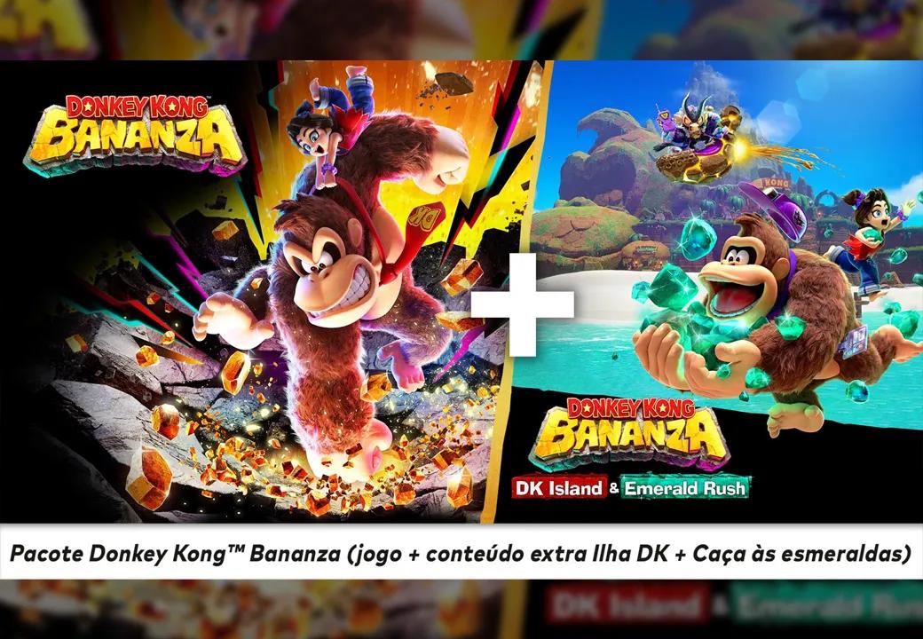 Pacote Donkey Kong™ Bananza (jogo + conteúdo extra Ilha DK + Caça às esmeraldas) - Switch 2