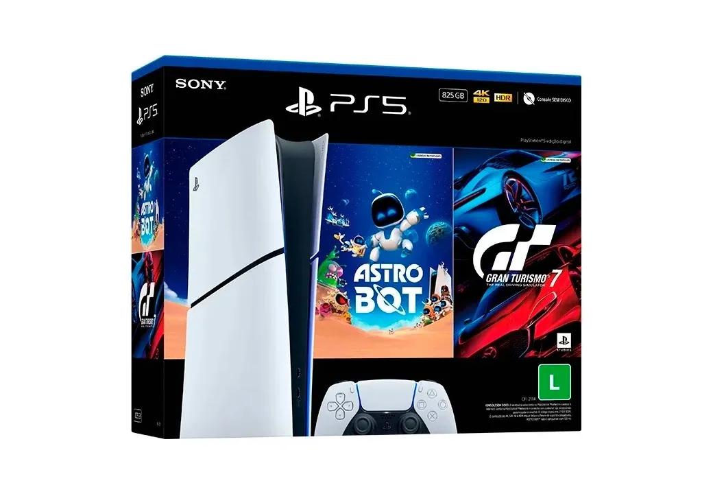 Console PlayStation 5 Edição Slim Digital 1TB + ASTROBOT e Gran Turismo 7 - Branco