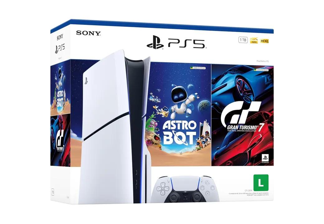 Console PlayStation 5 Edição Slim Disk 1TB + ASTROBOT e Gran Turismo 7 - Branco