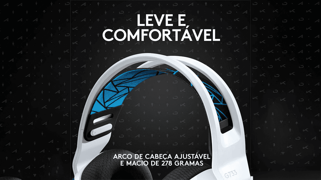 Headset Gamer Sem Fio Logitech G733 K/DA 7.1 Dolby Surround