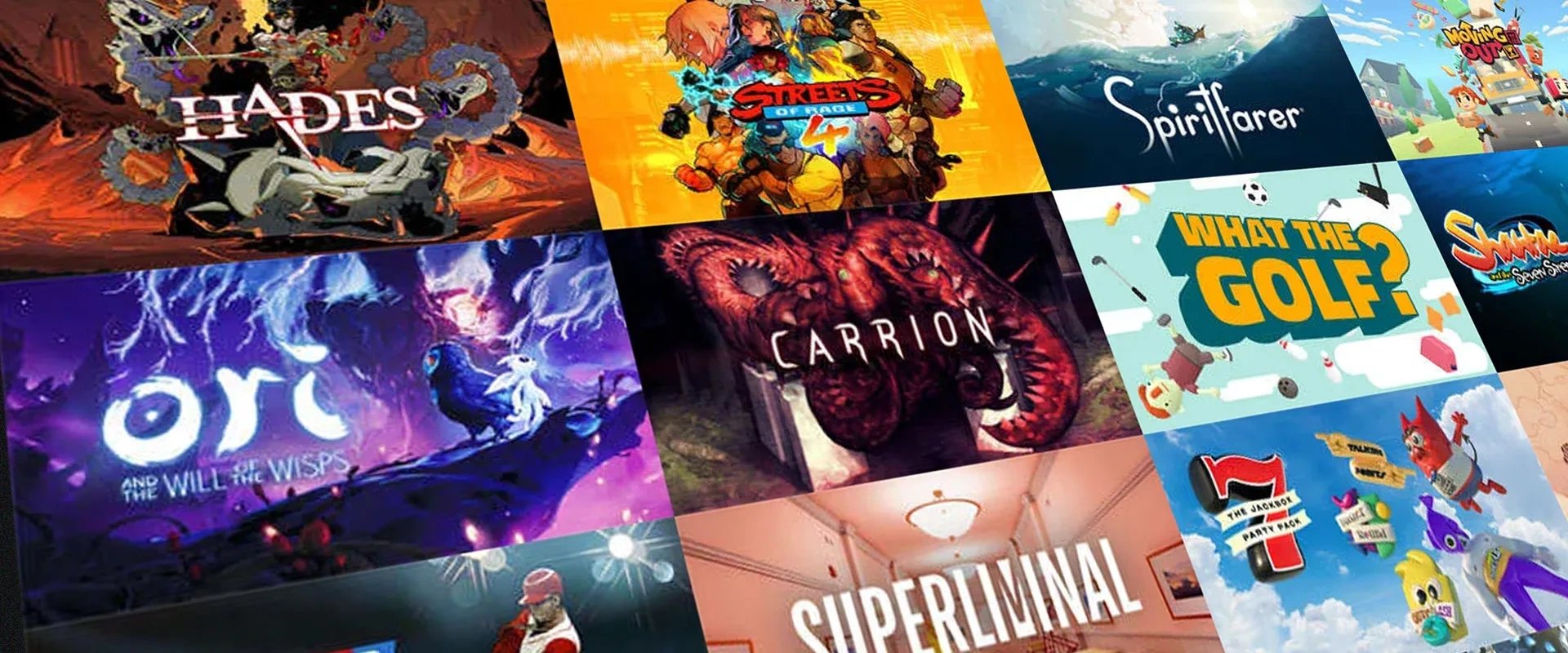 Imagem mostrando capa de diversos jogos disponíveis no Nintendo Switch