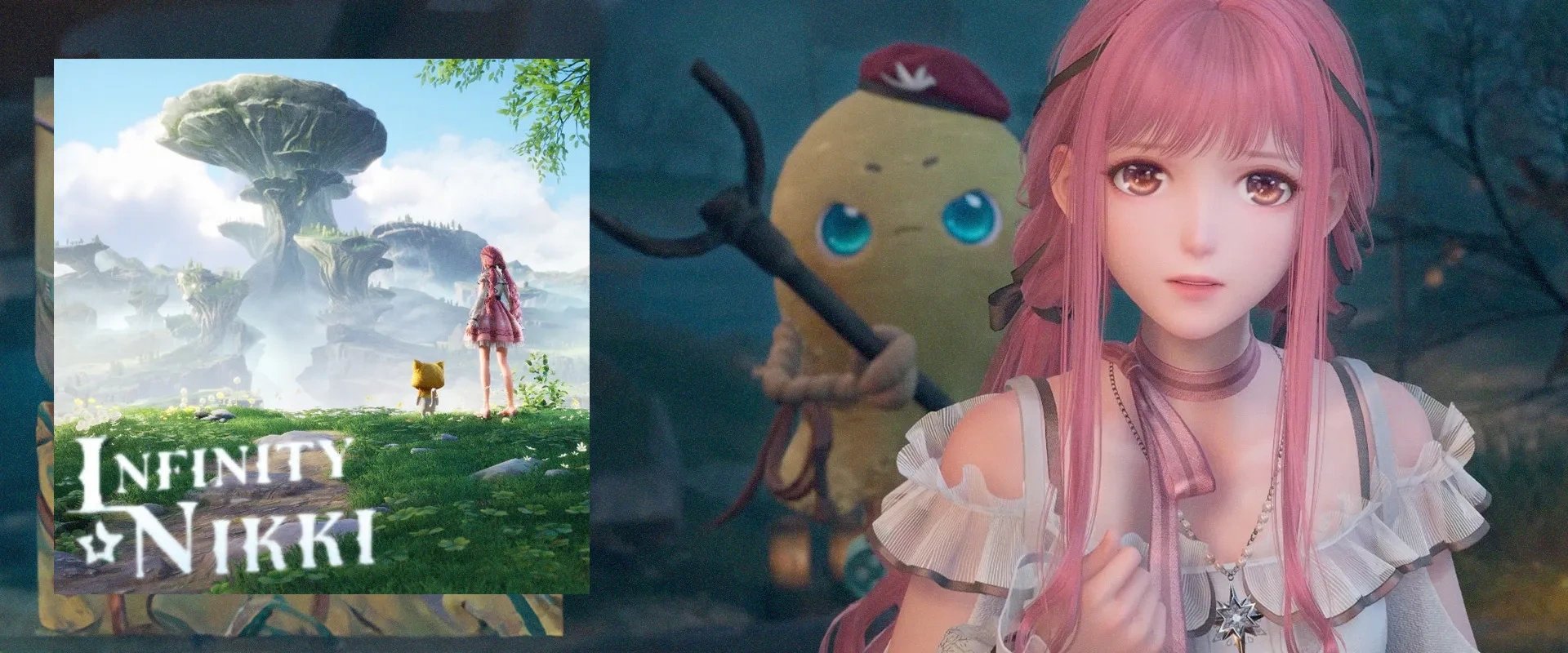Capa do jogo à esquerda e imagens do trailer ao fundo