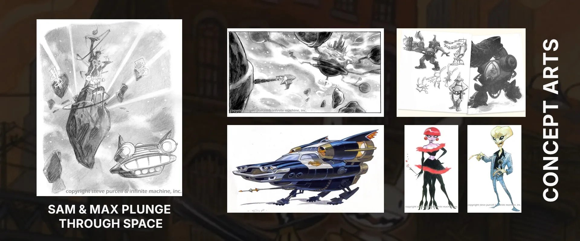 Artes conceituais do jogo Sam & Max Plunge Through the Space