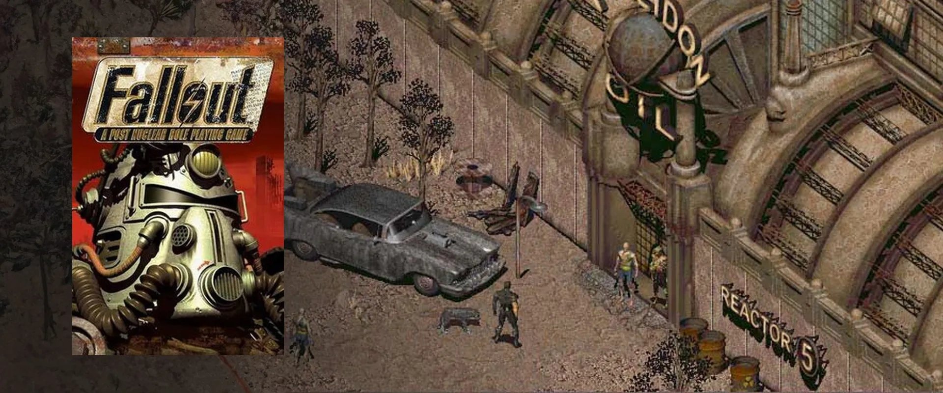 Imagem da capa do jogo à esquerda e imagem do jogo ao fundo