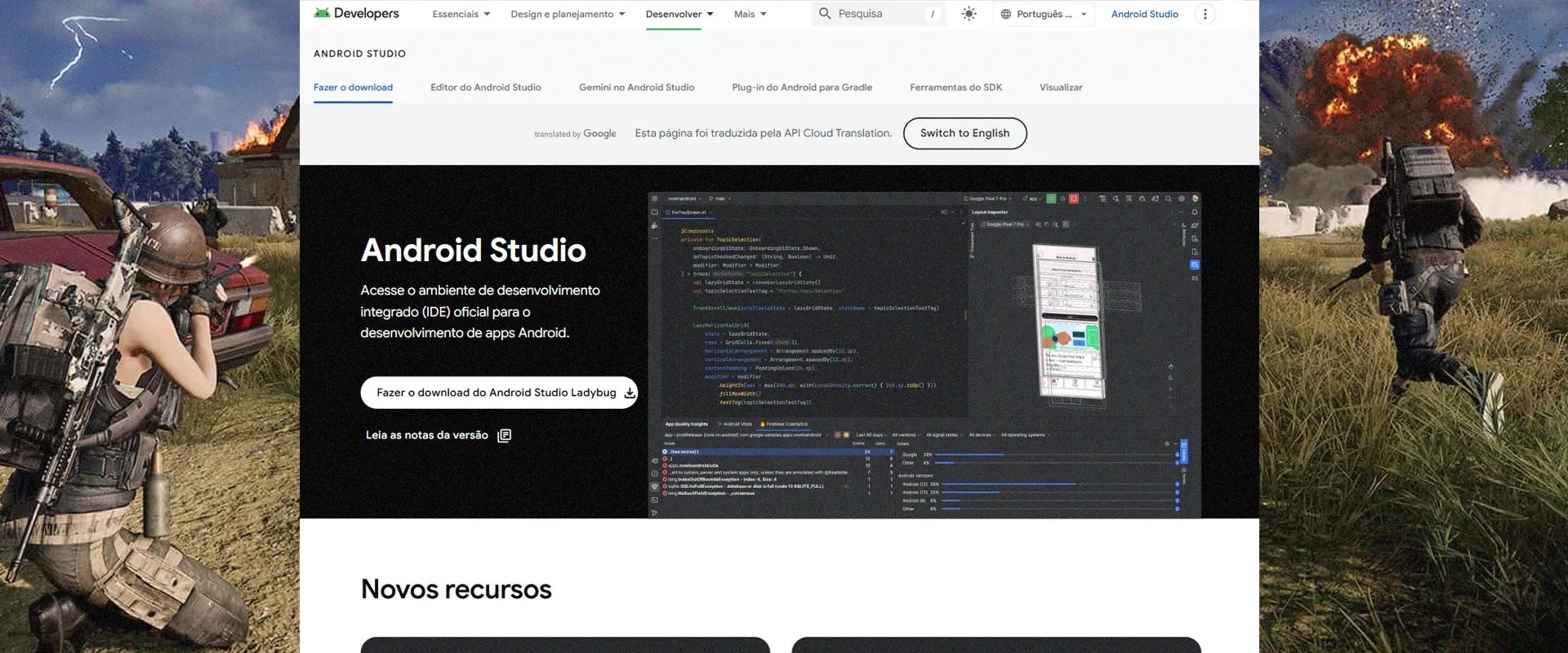 Imagem do site do Android SDK