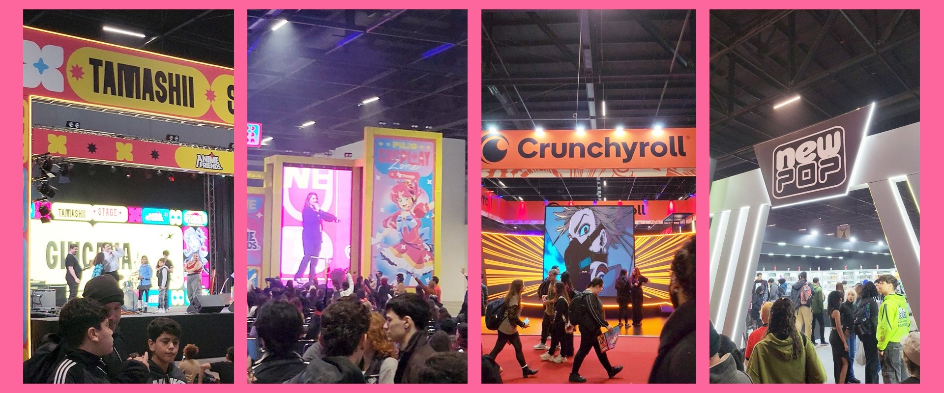 Imagens dos Palcos Tamashi, Cosplay e stands New Pop e Crunchyroll