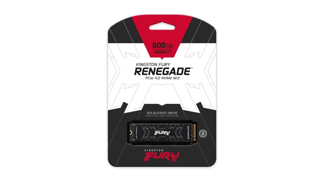 500GB - SSD Kingston FURY Renegade G4 NVMe M.2 PCIe 4.0 SFYRS/500G